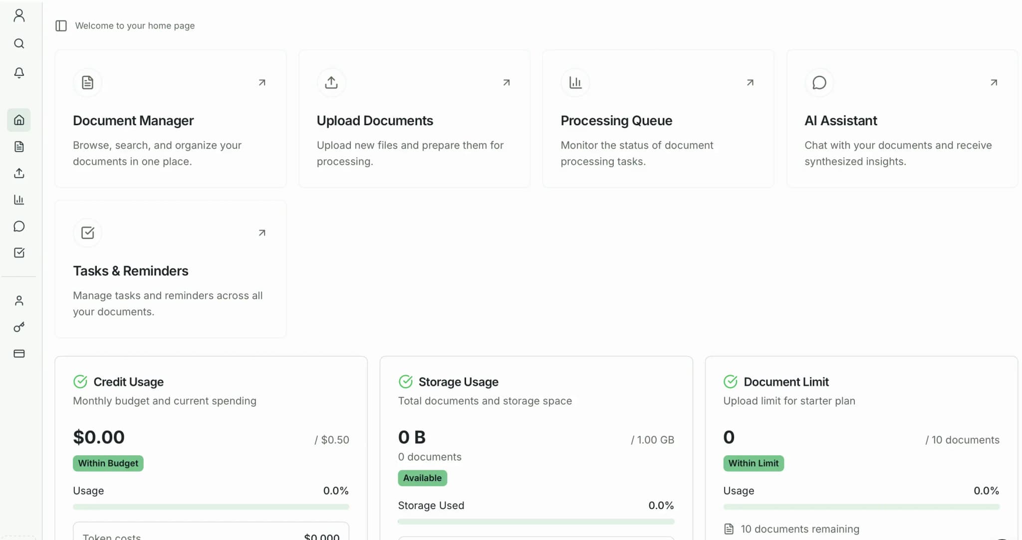 Unpapr document management dashboard